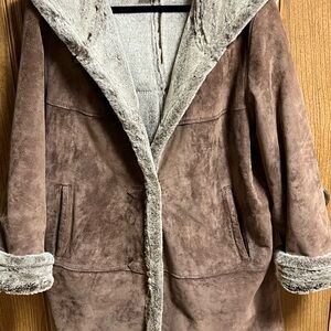 Dennis Basso Brown Shearling Coat